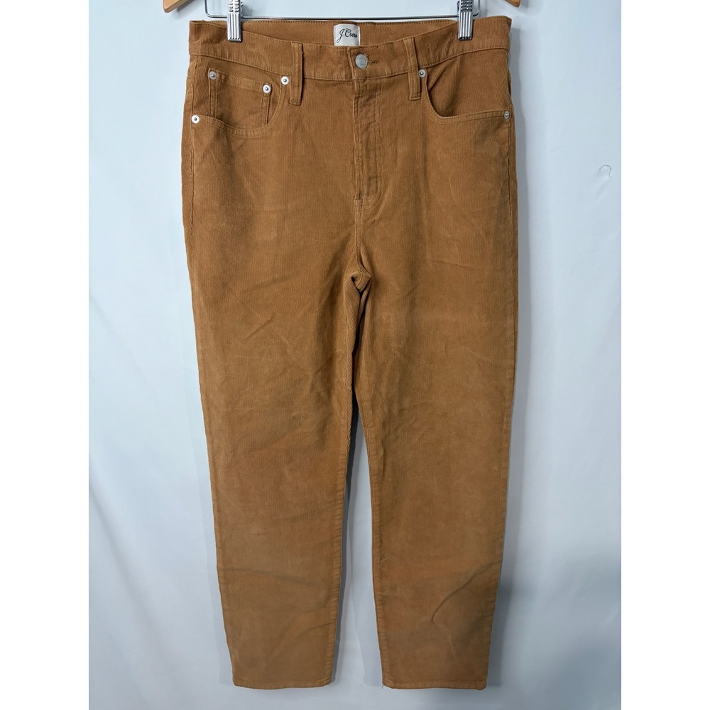 J Crew Mens Vintage Slim Straight Corduroy Pants Mens 31 Camel Brown Preppy
